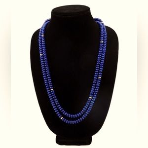 Valentin Magro double strand lapis lazuli and 18k bead 36” necklace